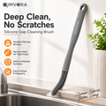 QIMVORA Silicone Gap Cleaning Brush – Long Handle Kitchen Sink Crevice Cleaner, Flexible Silicone Scrub Brush for Faucet Edges, Countertop Seams, Tile Gaps & Hard-to-Reach Areas