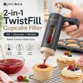 QIMVORA 2-in-1 Cupcake Filler, 30 ml Dessert Filling Syringe, Manual Pastry Filling Dispenser for Cupcakes, Donuts, Cream Puffs, Muffins, Jam, Custard, Jelly, Chocolate and Cream Filling